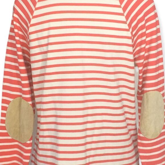 Vineyard Vines Pinkish Red and White Stripe Boatneck Top Size S - Picture 5 of 5